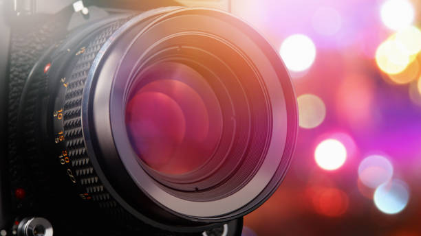 istock Medium format camera lens with lots of bokeh rings and flares 1290342701