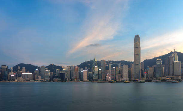 istock Hong Kong Skyscrapers in sunset 1290344401