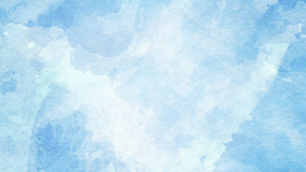 istock Abstract winter blue and white watercolor background 1290344986