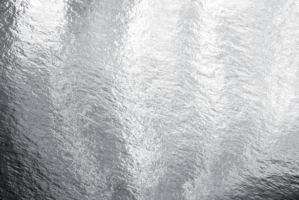 istock Silver foil texture background with highlights and uneven surface 1290346920