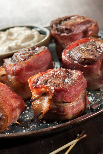 istock Bacon Wrapped Fillet Mignon Bites with a Creamy Horseradish Dip 1290373138