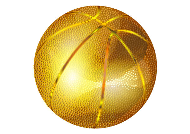 ilustrações, clipart, desenhos animados e ícones de bola de ouro - gold ball sphere basketball