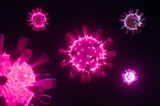 istock 3D Image of Flu Coronavirus Covid-19 background. 1290383355