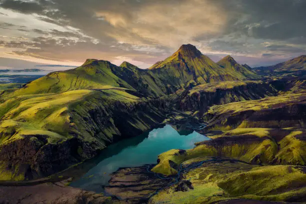 Photo of View of the Uxatindar in the Southern Highlands of Iceland in August 2020