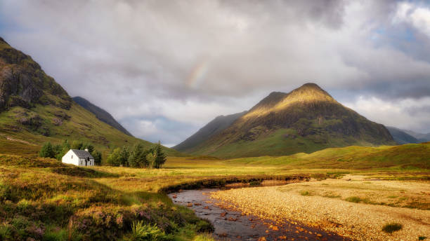 Buachaille Etive Mor in the Scotland Highlands taken in August 2020 Buachaille Etive Mor in the Scotland Highlands taken in August 2020, post processed using exposure bracketing buachaille etive mor photos stock pictures, royalty-free photos & images