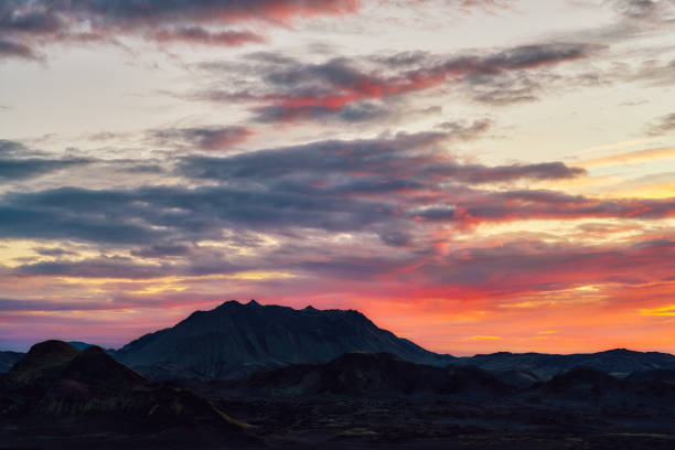 Sunset over Iceland's highlands in September 2020, post processed using exposure bracketing