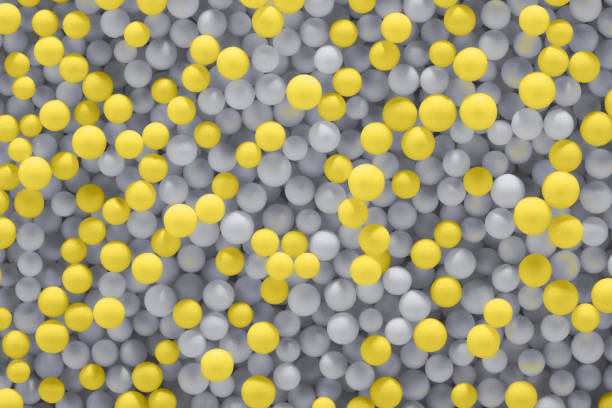 istock Illuminating yellow and Ultimate Gray color balls background, abstract texture. 1290388574