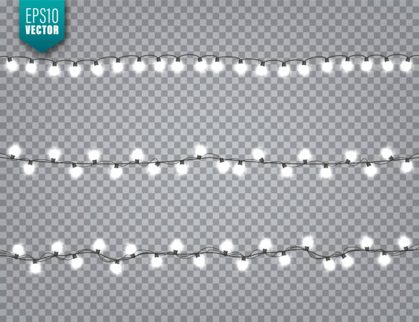 istock Christmas Festive Lights. Decorative Glowing Garland Isolated on Transparent Background. Shiny Colorful Decoration for New Year Holidays 1290394559