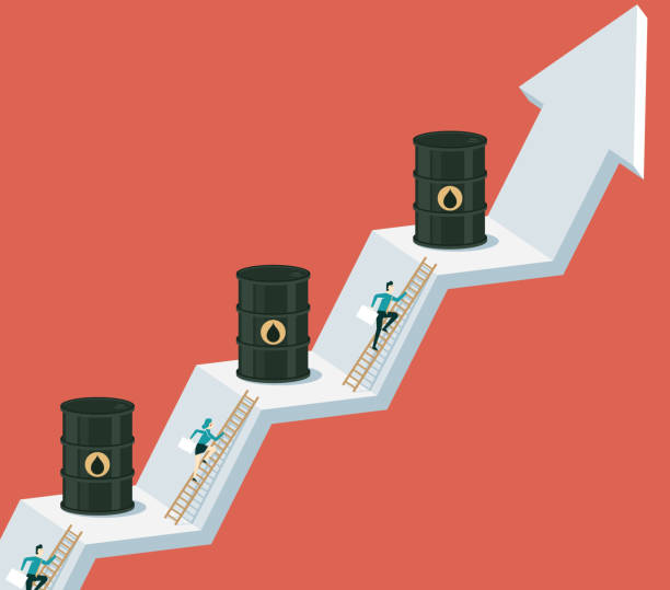 стокові ілюстрації на тему бочки нафтові - дизельне паливо
