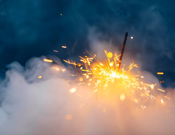 istock Christmas sparkler fire in dense smoke 1290412680