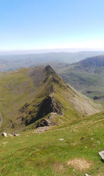 Helvellyn Top View from the top of Helvellyn striding edge stock pictures, royalty-free photos & images