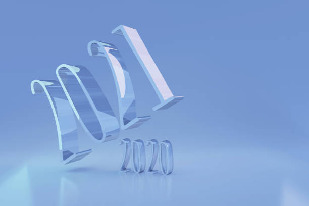 istock Neon figures coming 2021 and past 2020 illuminated by sophites. Concept. 3d render. 1290430051