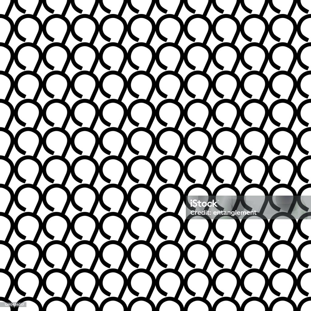 Seamless Pattern With Black Geometric Forms Stock Illustration ...