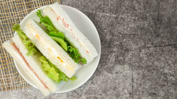 istock Sandwich Toast with ham, egg and vegetable. 1290434248