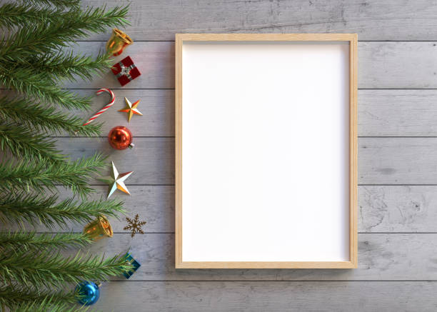 istock New Year and Christmas background with blank frame, Copy space 1290437503