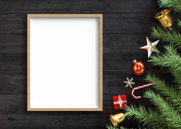 istock New Year and Christmas background with blank frame, Copy space 1290438027