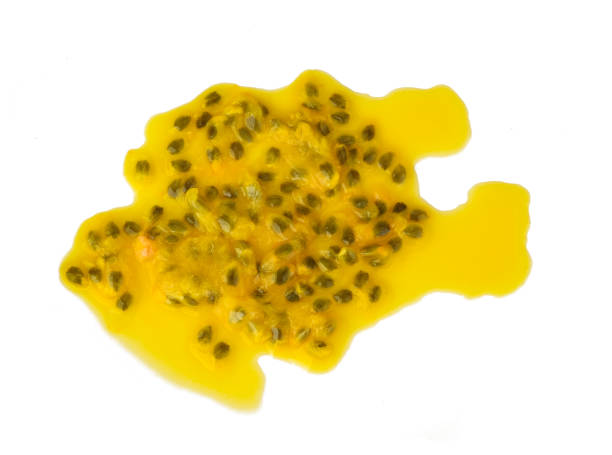istock Top view of Passionfruit isolated on white background 1290438156