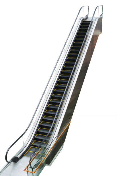 istock Closeup of the escalator isolated 1290438315