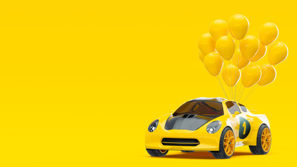 istock Yellow car with number one 1290439351
