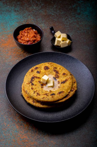 istock potato corn flour flat bread with onion garlic dip 1290444872