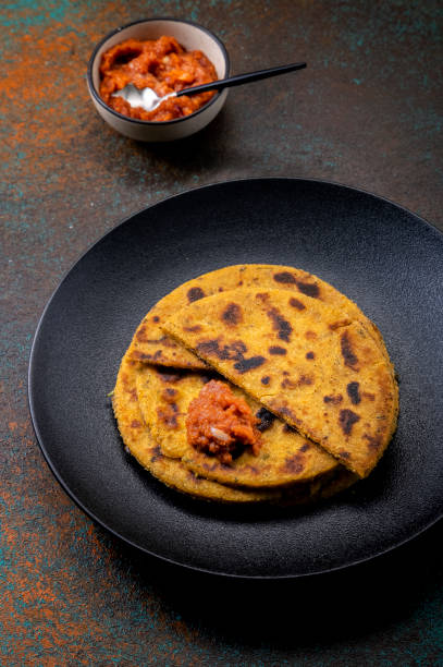 istock potato corn flour flat bread with onion garlic dip 1290444913