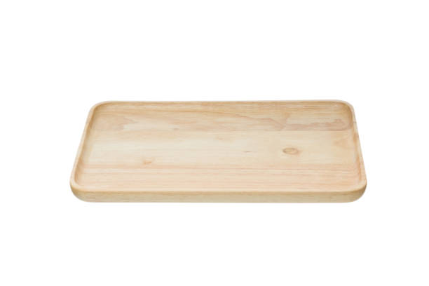 istock Rejection of plastic concept. Empty Wooden plate isolated on white background. 1290445595
