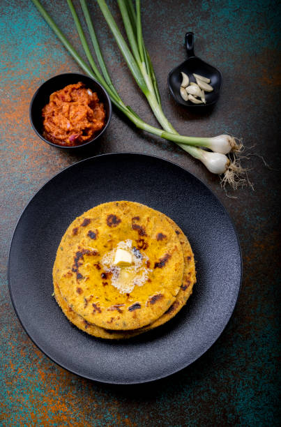 istock potato corn flour flat bread with onion garlic dip 1290445912