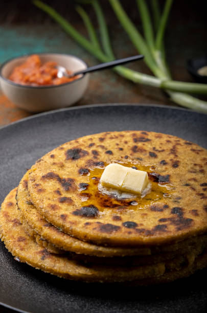 istock potato corn flour flat bread with onion garlic dip 1290446555