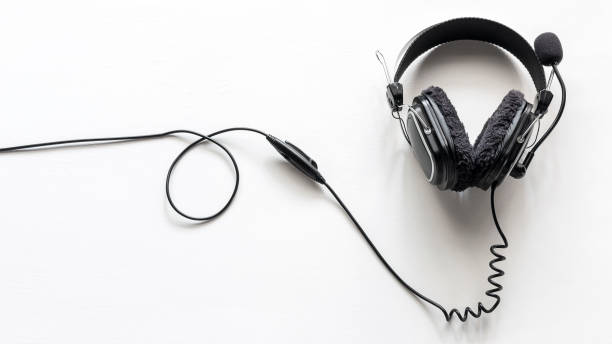 istock headphones with a microphone on a white background concept of remote work, operator, technical support 1290458042