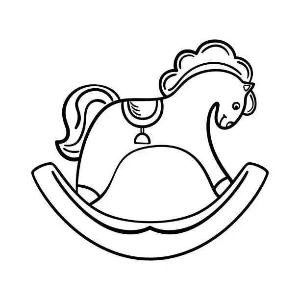Vector illustration of The rocking horse is isolated on white background.