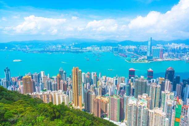 istock Hong Kong Skyline with clouds 1290469166