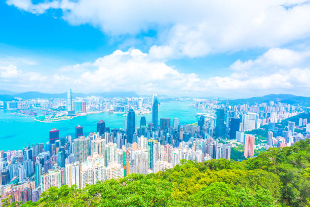 istock Hong Kong Skyline with clouds 1290469200