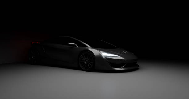 istock sportscar silhouette on black background 1290469459
