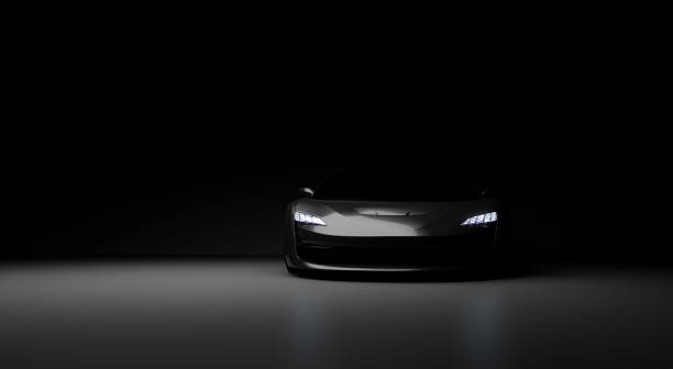 istock sportscar silhouette on black background 1290469465