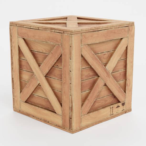 istock Realistic 3D Render of Wooden Box 1290471274