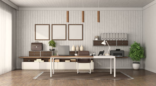 istock Minimalist office with modern furniture 1290472610