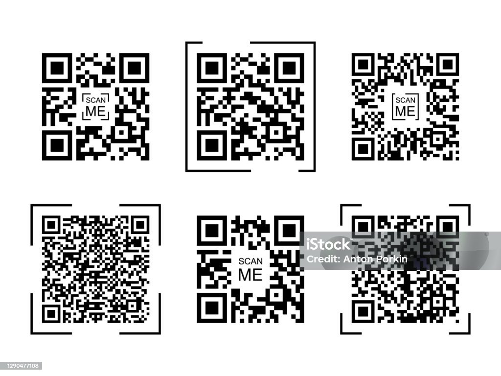 Collection Qr Code For Scanning Sample Various Qr Code With Frame Scan ...