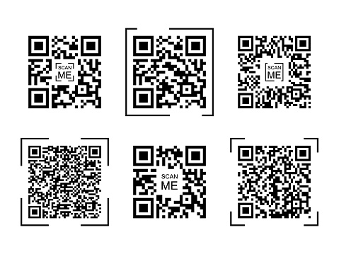 Collection Qr Code For Scanning Sample Various Qr Code With Frame Scan ...