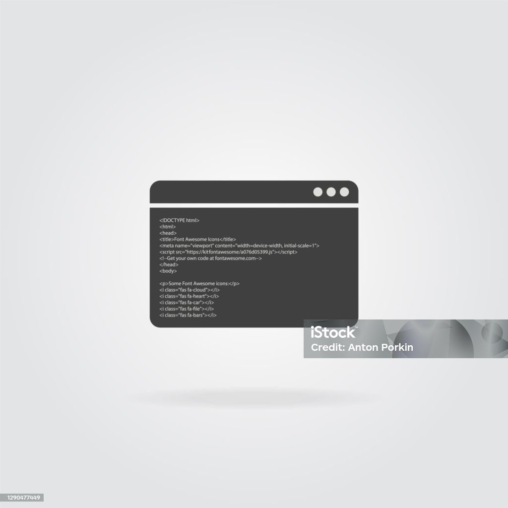 Code Window Graphics Programming Window With Code Of Css Web Browser Page With Code On Grey ...