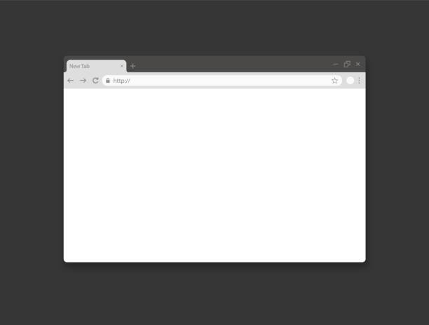 Template empty web browser page. Simple blank mockup website window. Search bar address. Vector Template empty web browser page. Simple blank mockup website window. Search bar address. Vector web browser stock illustrations