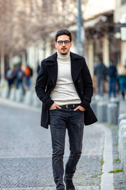istock Modern handsome  man in winter coat. 1290479815