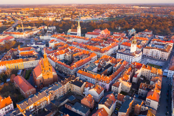 istock Kalisz cityscape at sundown, Poland 1290480285