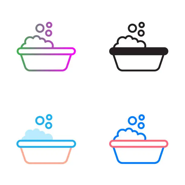 Vector illustration of Baby Bath Vector Symbol Icon - Simple Icons, Premium Quality Design Element