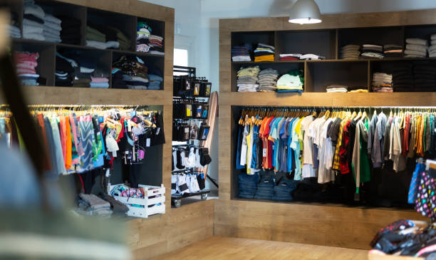 istock Casual men clothes in apparel store 1290482372