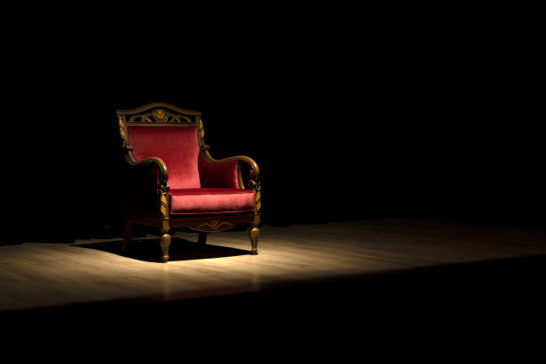 istock Antique wooden seat with red cushion 1290484023