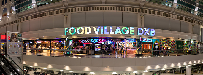 Panoramic View of Food Village at Dubai International Airport