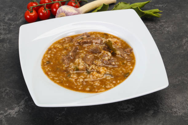 istock Caucasian Kharcho soup with beef meat 1290487103