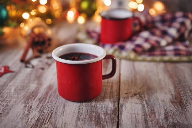 Mulled Wine with Orange, Cinnamon, Star Anise and Spices for Christmas