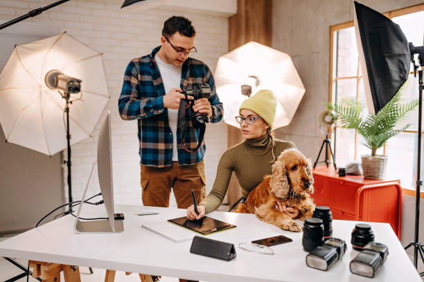 istock Model, dog and photographer 1290494419