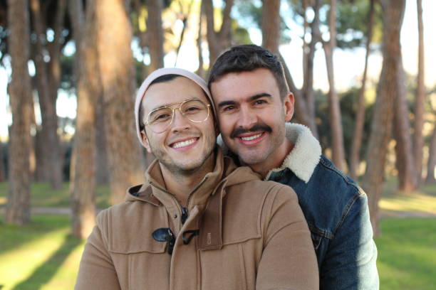 istock Two stylish men dating portrait 1290498348